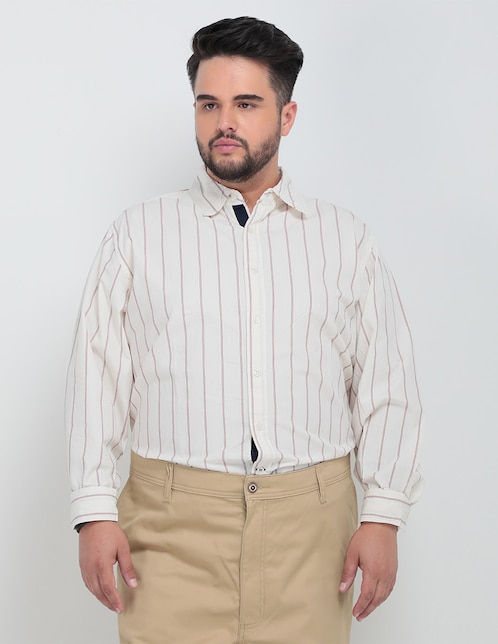 Camisa casual Weekend Plus de algodón manga larga para hombre