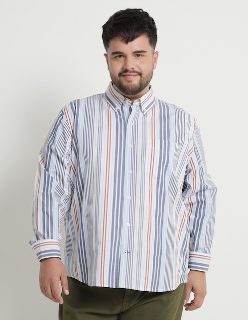 Camisa casual de algodón manga larga para hombre