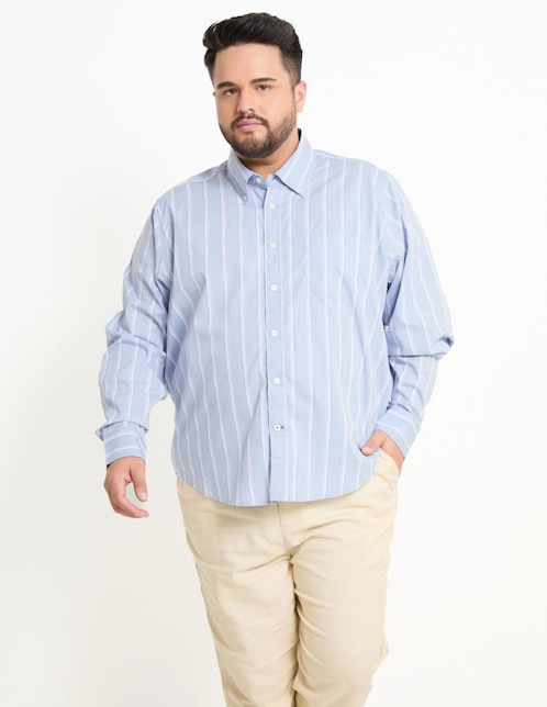 Camisa casual de algodón manga larga para hombre