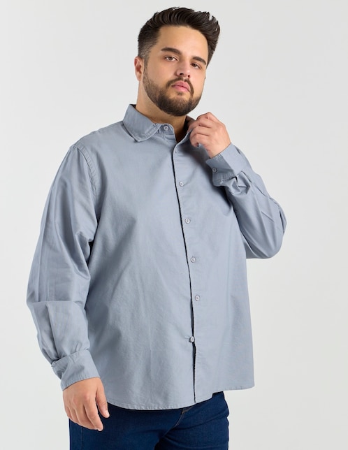 Camisa casual de algodón manga larga para hombre 1