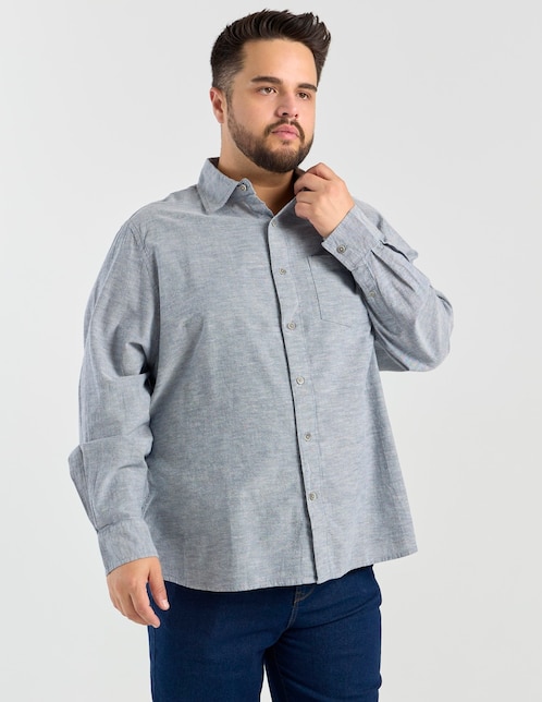 Camisa casual manga larga para hombre 1