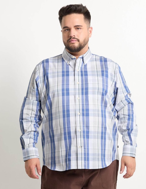 Camisa casual de algodón manga larga para hombre 1