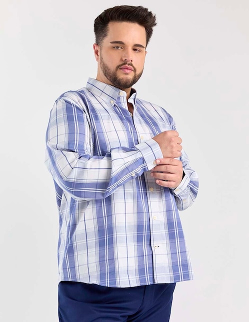 Camisa casual de algodón manga larga para hombre 1