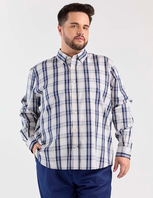 Camisa casual de algodón manga larga para hombre 1