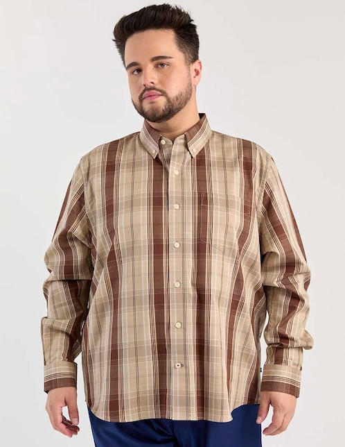 Camisa casual de algodón manga larga para hombre 1