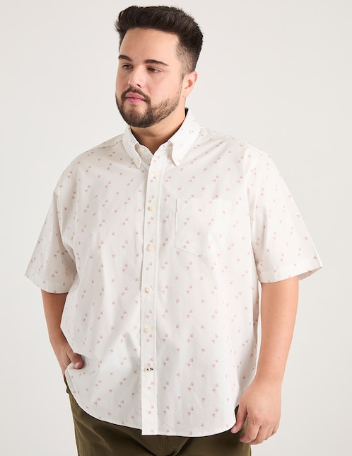Camisa casual Weekend Plus de algodón manga corta para hombre
