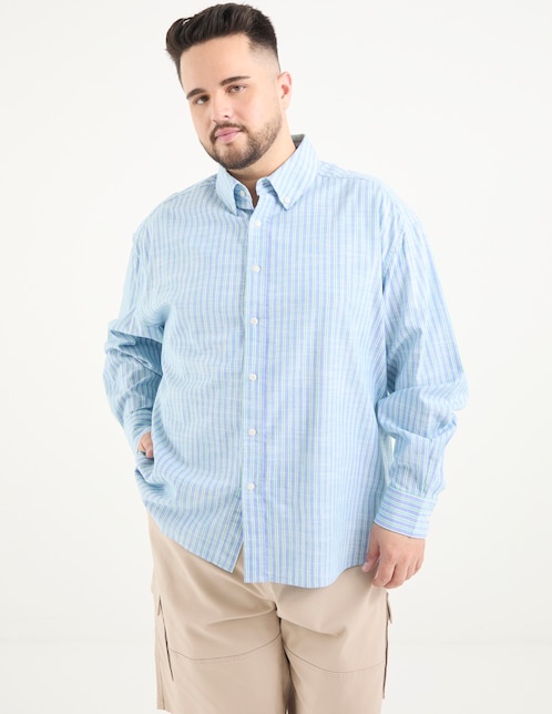Camisa casual manga larga para hombre 1