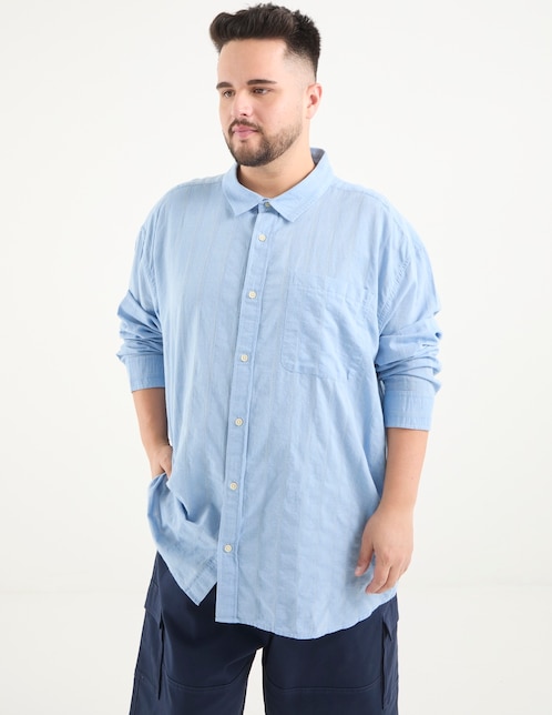 Camisa casual manga larga para hombre 1