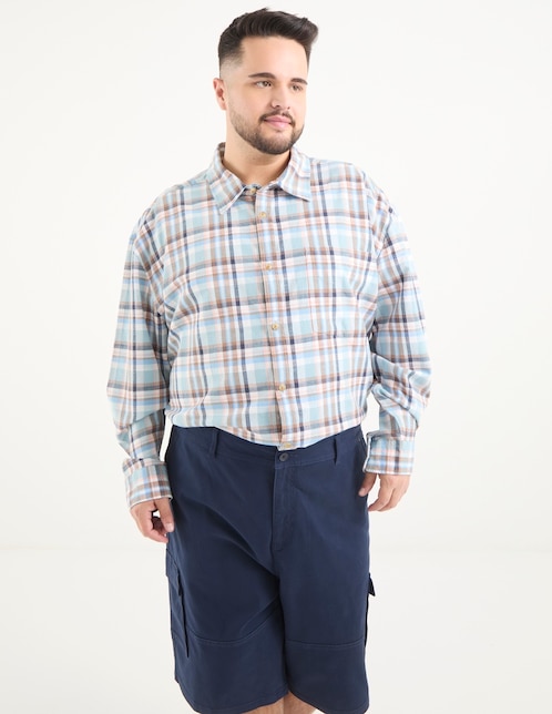 Camisa casual manga larga para hombre 1