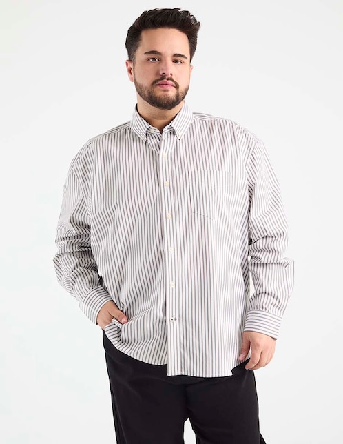 Camisa casual de algodón manga larga para hombre 1