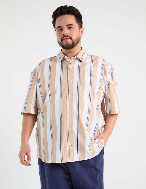 Camisa casual manga al codo para hombre 1