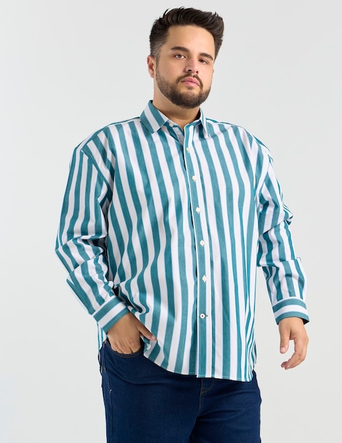 Camisa casual manga larga para hombre 1