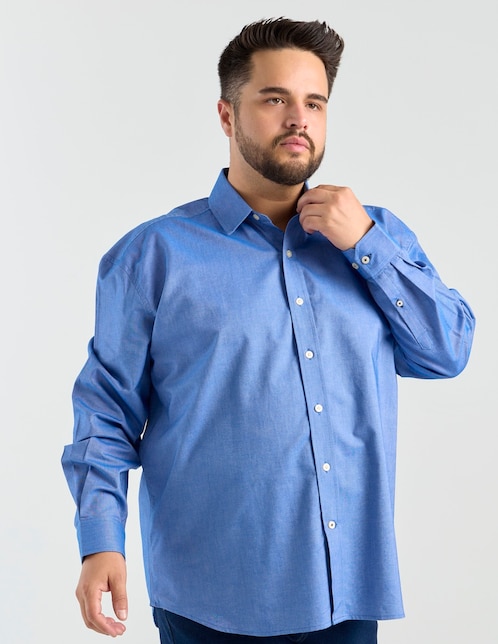 Camisa casual Weekend Plus de algodón manga larga para hombre