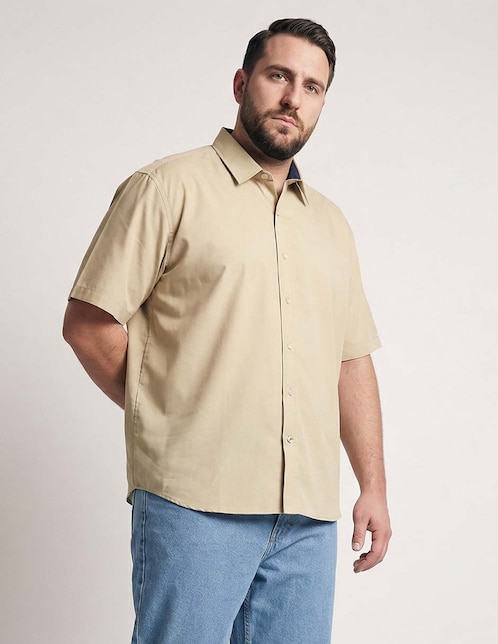 Camisa casual Weekend Plus de algodón manga corta para hombre