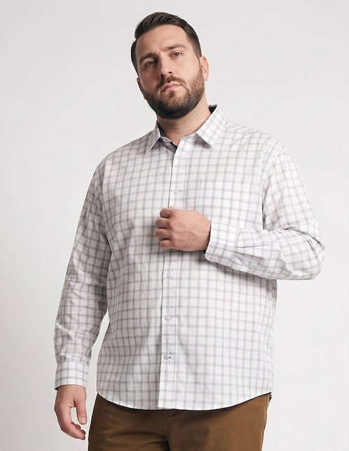 Camisa de vestir de algodón manga larga para hombre 1