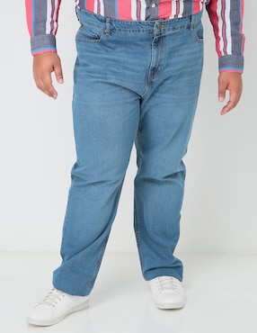 Jeans Straight Weekend Plus Lavado Whisker Para Hombre