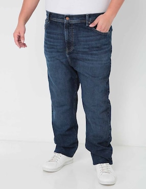 Jeans Straight Weekend Plus Lavado Stone Wash Para Hombre