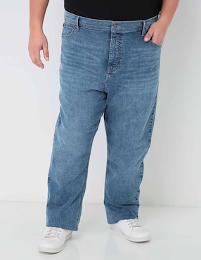 Jeans Straight Weekend Plus Lavado Stone Wash Para Hombre