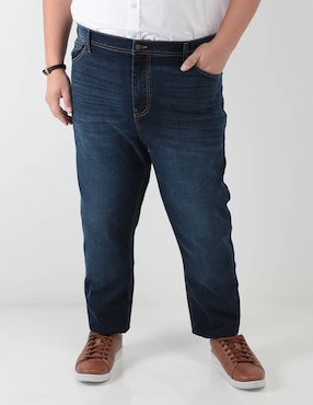 Jeans Straight Weekend Plus Lavado Stone Wash Para Hombre