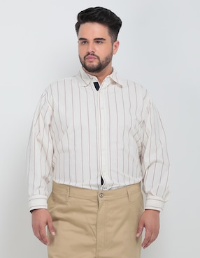 Camisa Casual Weekend Plus De Algodón Manga Larga Para Hombre