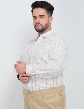 Camisa casual Weekend Plus de algodón manga larga para hombre