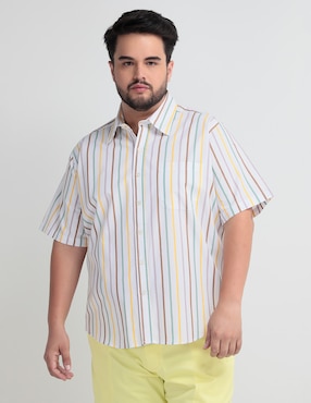 Camisa Casual Weekend Plus Manga Corta Para Hombre