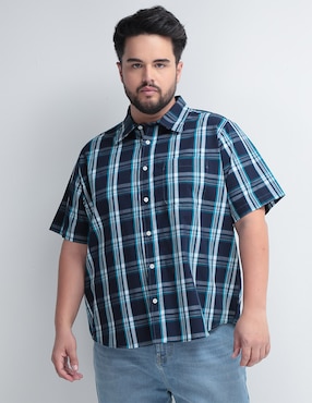 Camisa Casual Weekend Plus De Algodón Manga Corta Para Hombre