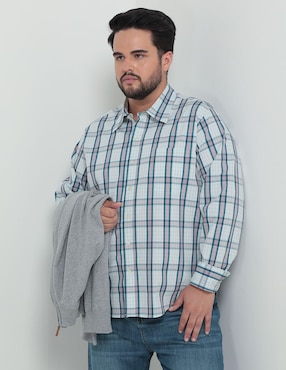 Camisa Casual Weekend Plus De Algodón Manga Larga Para Hombre