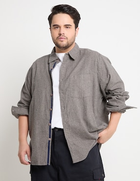 Camisa Casual Weekend Plus De Algodón Manga Larga Para Hombre