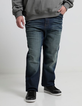 Jeans Straight Weekend Plus Lavado Bitono Para Hombre