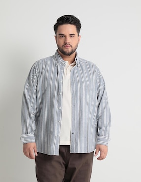 Camisa casual Weekend Plus de algodón manga larga para hombre