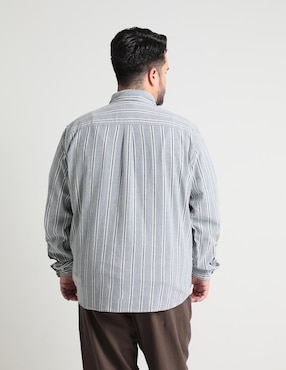 Camisa casual Weekend Plus de algodón manga larga para hombre