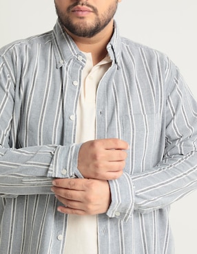 Camisa casual Weekend Plus de algodón manga larga para hombre