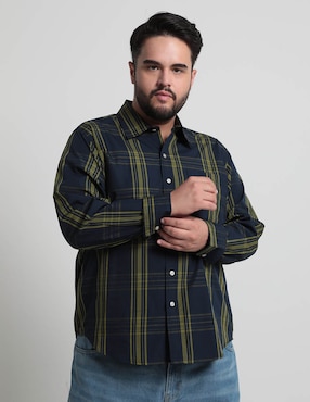 Camisa Casual Weekend Plus De Algodón Manga Larga Para Hombre