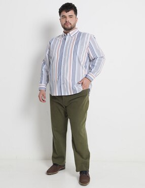 Camisa casual Weekend Plus de algodón manga larga para hombre