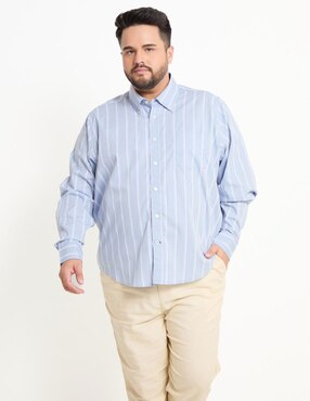Camisa casual Weekend Plus de algodón manga larga para hombre