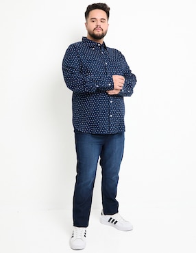 Camisa casual Weekend Plus de algodón manga larga para hombre