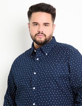 Camisa casual Weekend Plus de algodón manga larga para hombre