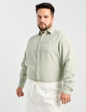 Camisa casual Weekend Plus de algodón manga larga para hombre