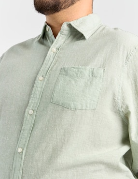 Camisa casual Weekend Plus de algodón manga larga para hombre