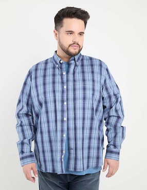 Camisa casual Weekend Plus de algodón manga larga para hombre
