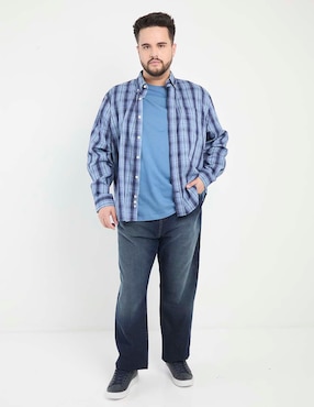 Camisa casual Weekend Plus de algodón manga larga para hombre