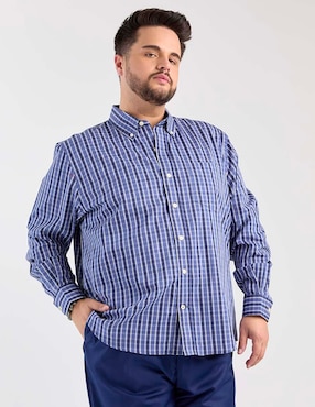 Camisa casual Weekend Plus de algodón manga larga para hombre