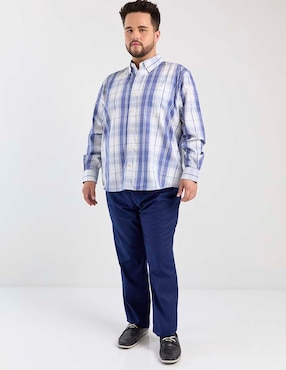 Camisa casual Weekend Plus de algodón manga larga para hombre