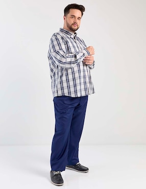 Camisa casual Weekend Plus de algodón manga larga para hombre