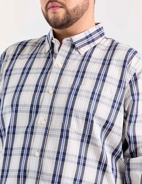 Camisa casual Weekend Plus de algodón manga larga para hombre