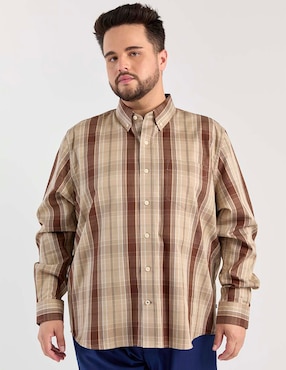 Camisa casual Weekend Plus de algodón manga larga para hombre