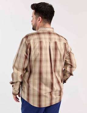 Camisa casual Weekend Plus de algodón manga larga para hombre