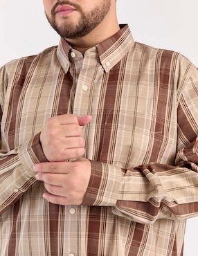 Camisa casual Weekend Plus de algodón manga larga para hombre