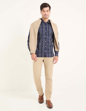 Camisa casual Weekend Plus de algodón manga larga para hombre